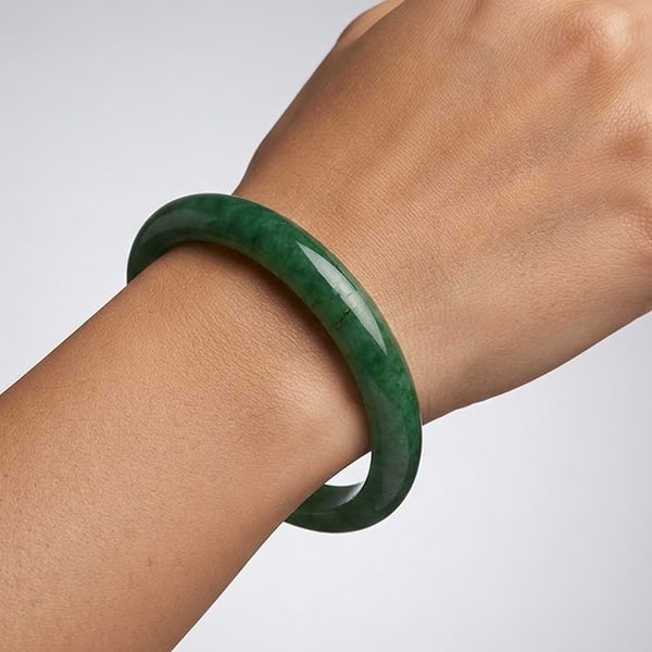 Natural Green Jade Gemstone Bangle 262.05 Ct. Diameter 55 Mm.: Product ID: 819816033 Product Name: Natural Gemstones Weight: 262.05 CT. Size: 65 x 55 x 12.2 MM. Shape: Round Color: GReen Clarity:Opaque Luster: Good Gems Origin: Thailand Treatment: Unheated Crysta
