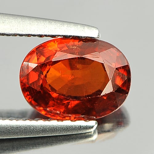 Natural Reddish Orange Spessartine Garnet Gemstones 1.32 Ct. Oval Shape 7.1 x 5.4 Mm.: Product ID: 802926361 Product Name: Natural Spessartine Weight: 1.32 CT. Size: 7.1 x 5.4 x 3.5 MM. Shape: Oval Color: Reddish Orange Clarity:SI Luster: Good Gems Origin: Nigeria Treatment: Unheated Cr
