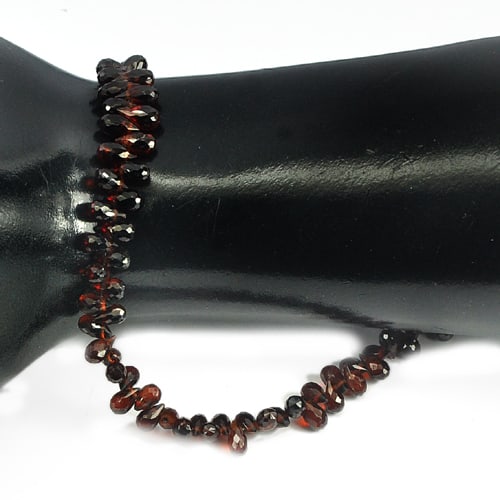 Natural Red Garnet Gemstones 69.50 Ct. Briolette Beads Length 10 Inch (1 of 3)