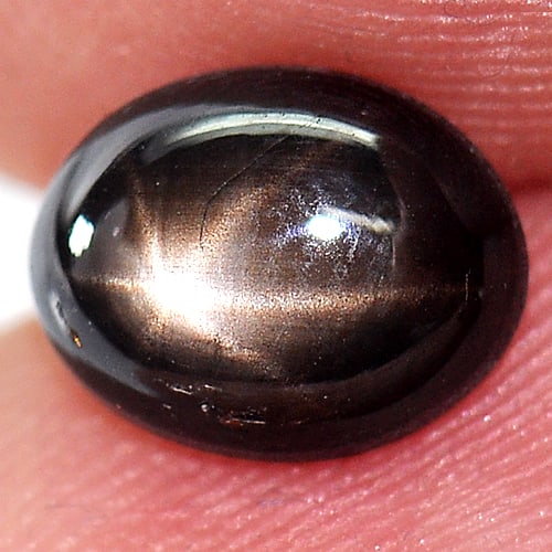 Natural Black Star Sapphire Gemstones 1.90 Ct. Oval Cabochon Shape 7.9 x 6.2 Mm.: Product ID: 806139272 Product Name: Natural Star Sapphire Weight: 1.90 CT. Size: 7.9 x 6.2 x 3.2 MM. Shape: Oval Cabochon Color: Black Clarity:Opaque Luster: Good 6 Rays Star Gems Origin: Thailand Tre