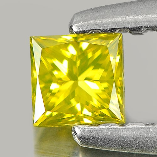Natural Yellow Diamond 0.16 Ct. Square Princess Cut 2.9 x 2.8 x 2.2 Mm.: Product ID: 802104351 Product Name: Natural Enhanced Diamond Weight: 0.16 CT. Size: 2.9 x 2.8 x 2.2 MM. Shape: Square Princess Cut Color: Yellow Clarity:VVS Luster: Good Gems Origin: Belgium Treatment