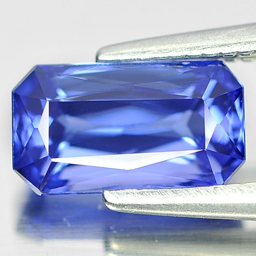 Natural Violetish Blue Tanzanite Gemstones 1.30 Ct. Clean Octagon Shape 8.2 x 4.6 Mm.: Product ID: 807006301 Product Name: Natural Tanzanite Weight: 1.30 CT. Size: 8.2 x 4.6 x 4 MM. Shape: Octagon Color: Violetish Blue Clarity:IF Luster: Very Good Gems Origin: Tanzania Treatment: Heated