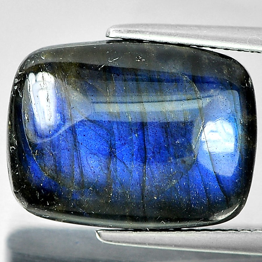 Natural Multi Color Blue Labradorite Doublet Gemstones 9.26 Ct. Baguette Cabochon Shape 16 x 12 Mm. (1 of 3)