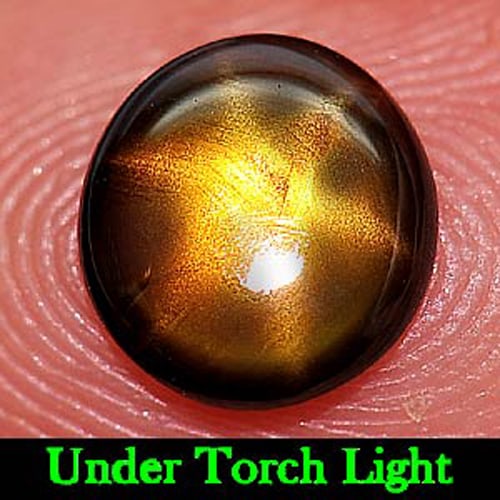 Certified Natural Golden Star Sapphire Gemstones 1.03 Ct. Oval Cabochon Shape 6.92 x 7.38 Mm.: Product ID: 806149977 Product Name: Natural Star Sapphire Weight: 1.03 CT. Size: 6.92 x 7.38 x 1.76 MM. Shape: Oval Cabochon Color: Yellow Clarity:Opaque Luster: Good 6 Rays Star Gems Origin: Thailand
