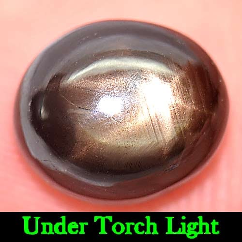 Natural Black Star Sapphire Gemstones 5.75 Ct. Oval Cabochon Shape 10 x 8.5 Mm (1 of 3)