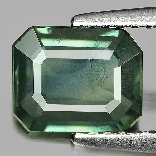Natural Bluish Green Sapphire Gemstones 1.30 Ct. Octagon Shape 7.4 x 6.1 Mm. (1 of 3)