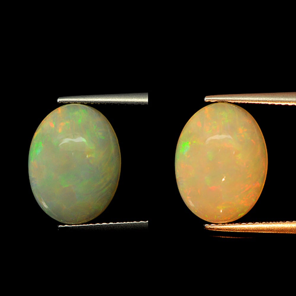 Natural Multi Color Opal Gemstones 5.26 Ct. Oval Cabochon 15.2 x 11.8 Mm. (1 of 3)
