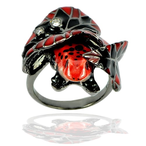 925 Sterling Silver Oxidize Ring Jewelry 9.64 Grams with Red Frog Enamel Size 8: Product ID: 281210007 Product Type: 925 Sterling Silver Fine Jewelry Jewelry Weight: 9.64 Grams. Ring Size: 8 Resizable(Fee) Gemstones Color: Red Metal: Solid Silver 92.5%. Gemstone Detail: Red Frog E