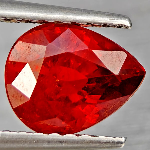 Natural Orangish Red Spessartine Garnet Gemstones 1.72 Ct. Pear Shape 7.6 x 6.1 Mm.: Product ID: 802937225 Product Name: Natural Garnet Weight: 1.72 CT. Size: 7.6 x 6.1 x 4.5 MM. Shape: Pear Shape Color: Orangish Red Clarity:SI1 Luster: Good Gems Origin: Namibia Treatment: Unheated Cr