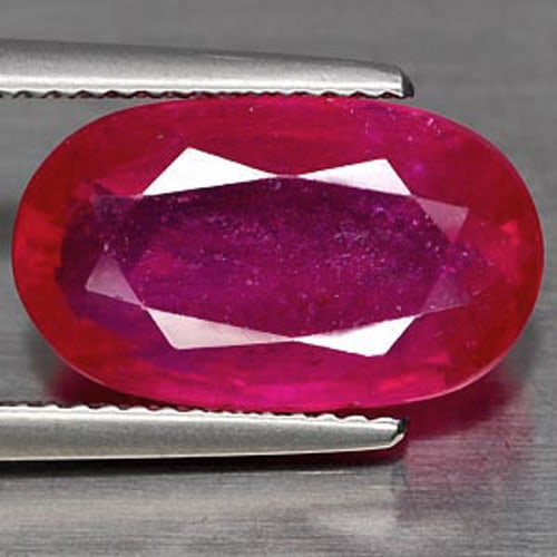 Natural Ruby Purplish Pink Gemstones 10.54 Ct. Oval 15.7 x 9.3 Mm. (1 of 3)