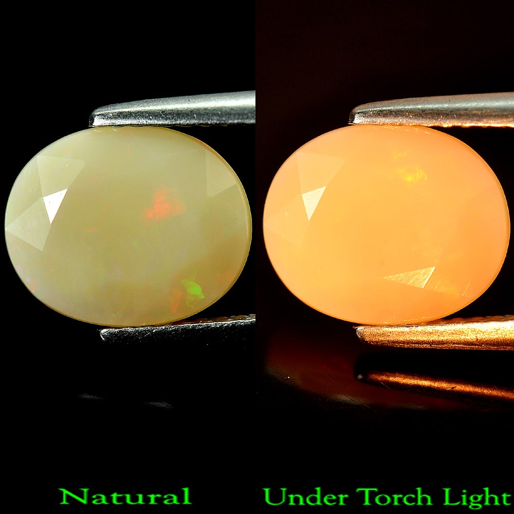 Natural Multi Color Opal Gemstones 2.59 Ct. Oval Shape 10.8 x 9.8 Mm.: Product ID: 818708236 Product Name: Natural Opal Weight: 2.59 CT. Size: 10.8 x 9.8 x 6.3 MM. Shape: Oval Color: Multi Color Clarity:Semi - Transparent Luster: Good Gems Origin: Ethiopia Treatment: Unh