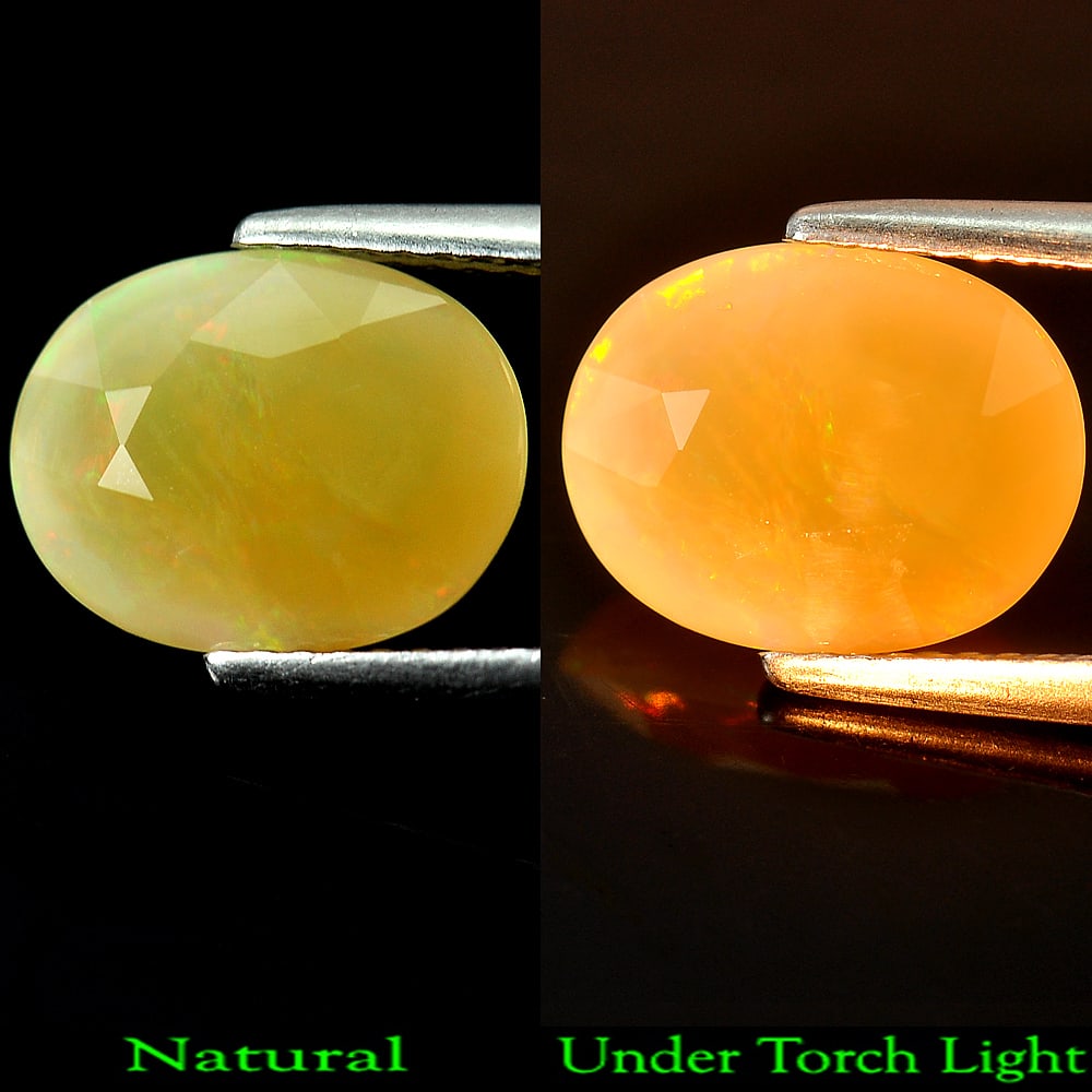 Natural Multi Color Opal Gemstones 2.27 Ct. Oval Shape 11.2 x 8.7 Mm.