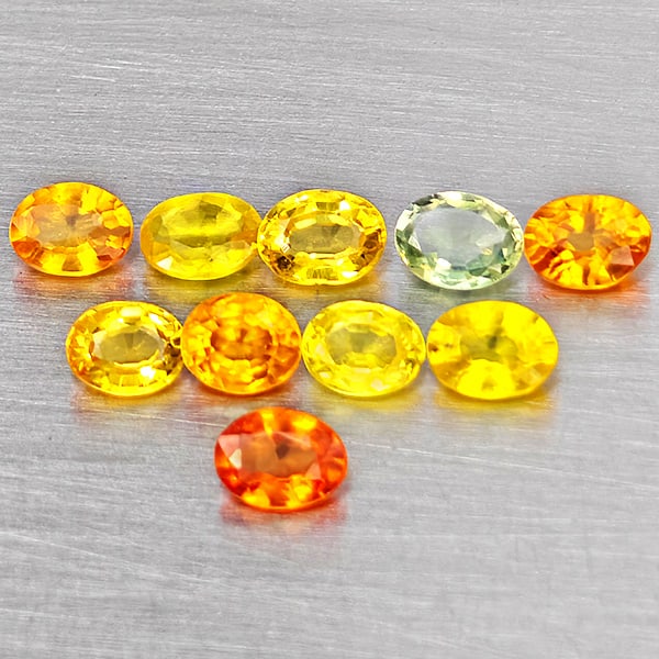 Natural Multi Color Sapphire Gemstones 1.88 Ct. 10 Pcs. Oval Shape: Product ID: 806162706 Product Name: Natural Sapphire Weight: 1.88 CT. Size: 4 x 3.1 x 1.7 to 3.8 x 2.9 x 1.8 MM. Shape: Oval Shape Color: Fancy Color Clarity:VSI Luster: Good Gems Origin: Tanzania Tre
