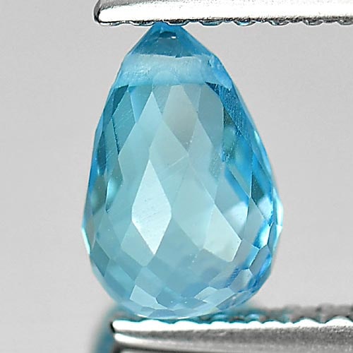 Natural Swiss Blue Topaz Gemstones 1.47 Ct. Briolette with Drilled Shape 7.5 x 4.9 Mm.: Product ID: 807164712 Product Name: Natural Blue Topaz Weight: 1.47 CT. Size: 7.5 x 4.9 x 4.9 MM. Shape: Briolette with Drilled Color: Swiss Blue Clarity:VSI Luster: Good Gems Origin: Brazil Treatment