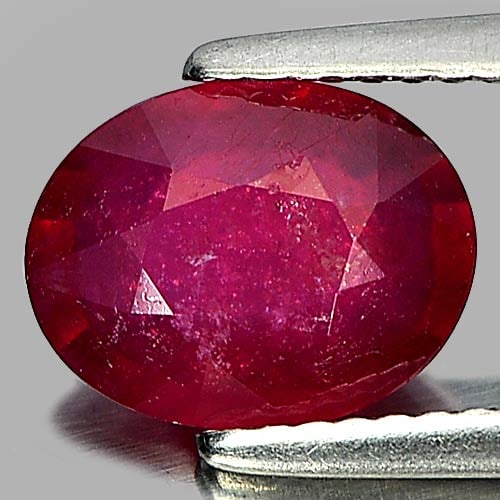 Natural Purplish Red Ruby Gemstones 2.56 Ct. Oval Shape 9.5 x 7.4 Mm.: Product ID: 805928142 Product Name: Natural Ruby Weight: 2.56 CT. Size: 9.5 x 7.4 x 3.9 MM. Shape: Oval Color: Purplish Red Clarity:VSI Luster: Good Gems Origin: Madagascar Treatment: Heated (Lead-gla
