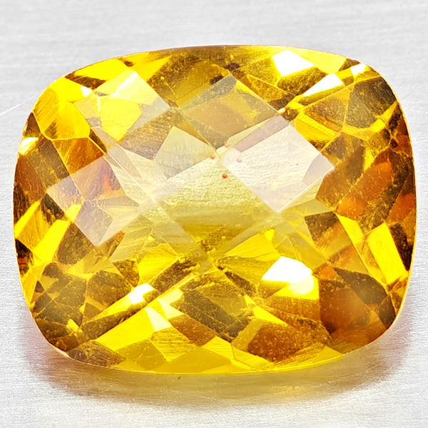 Natural Yellow Citrine Gemstones 2.82 Ct. Cushion Checkerboard Cut 10.2 x 8.2 Mm.: Product ID: 801815314 Product Name: Natural Citrine Weight: 2.82 CT. Size: 10.2 x 8.2 x 5.7 MM. Shape: Cushion Checkerboard Cut Color: Yellow Clarity:VVS - VSI Luster: Good Gems Origin: Brazil Treatme