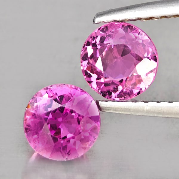 Natural Pink Tourmaline Gemstones 1.72 Ct. 2 Pcs. Round Shape 5.5 Mm.: Product ID: 807251279 Product Name: Natural Tourmaline Weight: 1.72 CT. Size: 5.5 x 5.5 x 4.5 MM. Shape: Round Shape Color: Pink Clarity:VSI Luster: Good Gems Origin: Nigeria Treatment: Unheated Cryst