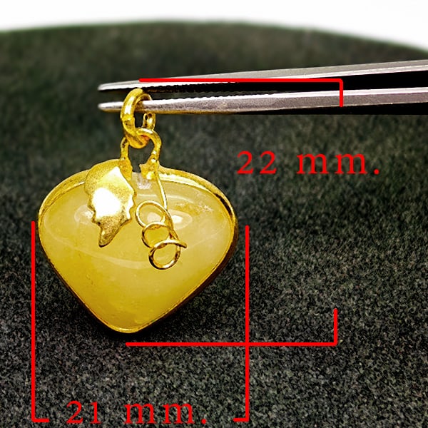 Natural Honey Jade Gemstones 30.49 Ct. Heart Nickel Pendant 22 x 21 Mm.: Product ID: 819814382 Product Name: Natural Jade Weight: 30.49 CT. Size: 22 x 21 x 12 MM. Shape: Heart Shape Color: Multi-Color Clarity:Opaque Luster: Good Gems Origin: Thailand Treatment: Unheated Cr