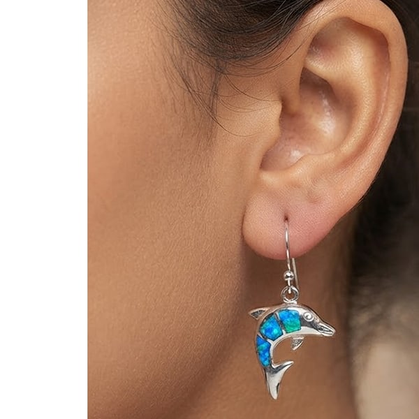 925 Sterling Silver Earrings Jewelry Created Multi Color Blue Opal Fish Design: Product ID: 280120067 Product Type: 925 Sterling Silver Fine Jewelry Jewelry Weight: 5.25 Grams. Gemstones Color: Multi-Color Metal: Solid Silver 92.5%. Gemstone Detail: Fancy Created Multi Color Blue