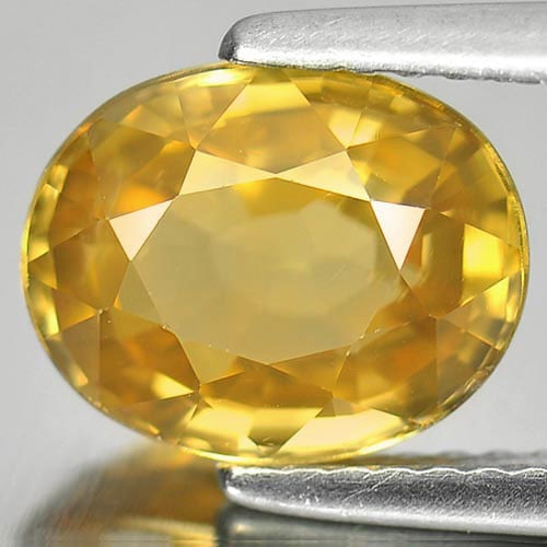 Natural Yellow Zircon Gemstones 3.21 Ct. Oval Shape 9.4 x 7.6 Mm.: Product ID: 807729120 Product Name: Natural Zircon Weight: 3.21 CT. Size: 9.4 x 7.6 x 4.2 MM. Shape: Oval Color: Yellow Clarity:VS Luster: Very Good Gems Origin: Cambodia Treatment: Heated Crystal Str