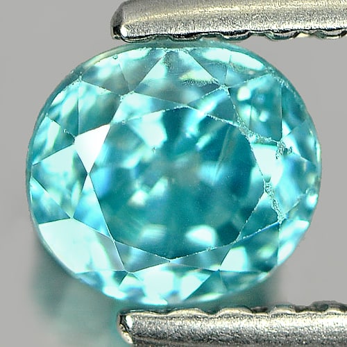 Natural Blue Zircon Gemstones 1.07 Ct. Oval Shape 5.2 x 4.7 Mm. (1 of 3)