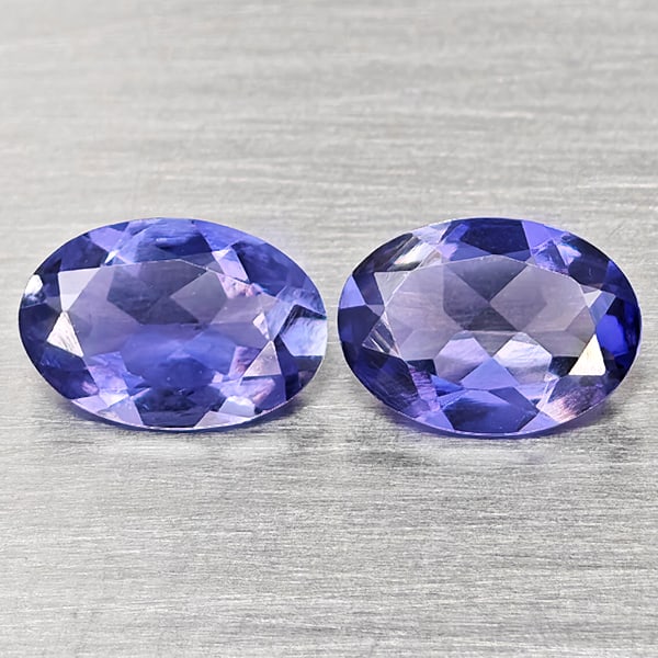 Natural Violetish Blue Iolite Gemstones 1.10 Ct. 2 Pcs. Oval Shape 7.1 x 4.9 Mm.: Product ID: 803804845 Product Name: Natural Iolite Weight: 1.12 CT. Size: 7.1 x 4.9 x 2.8 MM. Shape: Oval Shape Color: Violetish Blue Clarity:VSI Luster: Good Gems Origin: Madagascar Treatment: Unheat