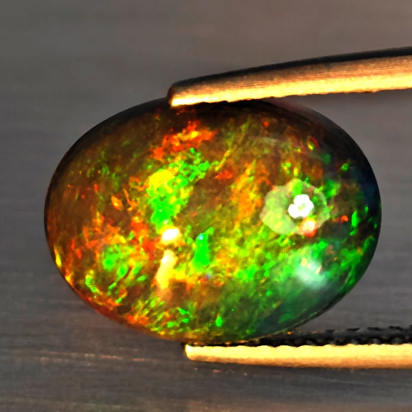 Natural Multi Color Play Of Color Rainbow Opal Gemstones 2.83 Ct. Oval Cabochon Shape 13 x 10 Mm. (1 of 3)