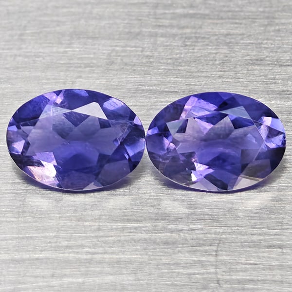 Natural Blue Iolite Gemstones 1.28 Ct. 2 Pcs. Oval Shape 7.2 x 5 Mm.: Product ID: 803804838 Product Name: Natural Iolite Weight: 1.28 CT. Size: 7.2 x 5 x 3 MM. Shape: Oval Shape Color: Violetish Blue Clarity:VSI Luster: Good Gems Origin: Madagascar Treatment: Unheated C