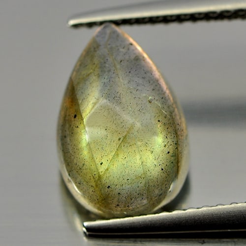 Natural Multi-Color Labradorite Gemstones 3.31 Ct. Pear Cabochon Shape 12 x 8 Mm. (1 of 3)