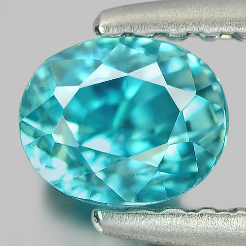 Natural Blue Zircon Gemstones 1.16 Ct. Oval Shape 5.3 x 4.4 Mm.: Product ID: 807713003 Product Name: Natural Zircon Weight: 1.16 CT. Size: 5.3 x 4.4 x 4.7 MM. Shape: Oval Color: Blue Clarity:IF Luster: Good Gems Origin: Cambodia Treatment: Heated Crystal Structure: