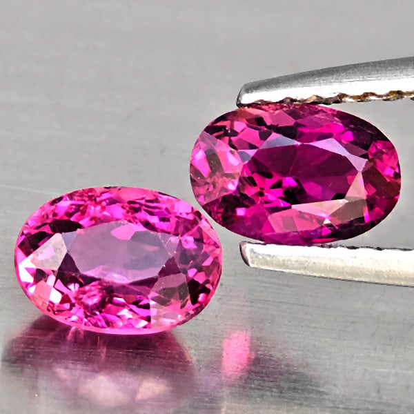 Natural Pink Tourmaline Gemstones 1.50 Ct. 2 Pcs. Oval Shape 6.8 x 4.6 Mm.: Product ID: 807251248 Product Name: Natural Tourmaline Weight: 1.50 CT. Size: 6.8 x 4.6 x 3.7 MM. Shape: Oval Shape Color: Pink Clarity:VSI Luster: Good Gems Origin: Nigeria Treatment: Unheated Crysta