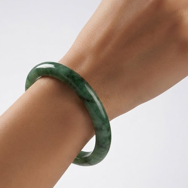 Natural Green Jade Gemstones Bangle Diameter 52 Mm. 256.10 Ct. (1 of 3)