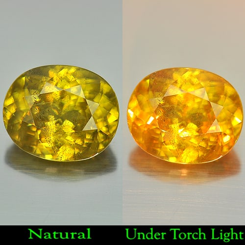 Natural Multi Color Sphene Gemstones With Rainbow Spark 3.95 Ct. Oval Shape 10.5 x 8.7 Mm.: Product ID: 806506486 Product Name: Natural Sphene Weight: 3.95 CT. Size: 10.5 x 8.7 x 5.8 MM. Shape: Oval Color: Multi Color With Rainbow Spark Clarity:VSI Luster: Adamantine Gems Origin: Madagascar 