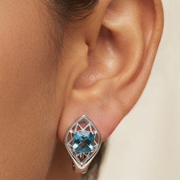 Natural London Blue Topaz Gemstones 925 Sterling Silver Earrings Jewelry 6.18 Grams: Product ID: 281070098 Product Type: 925 Sterling Silver Fine Jewelry Jewelry Weight: 6.18 Grams. Gemstones Color: Blue Metal: Solid Silver 92.5%. Gemstone Detail: Cushion London Blue Natural Topaz Siz