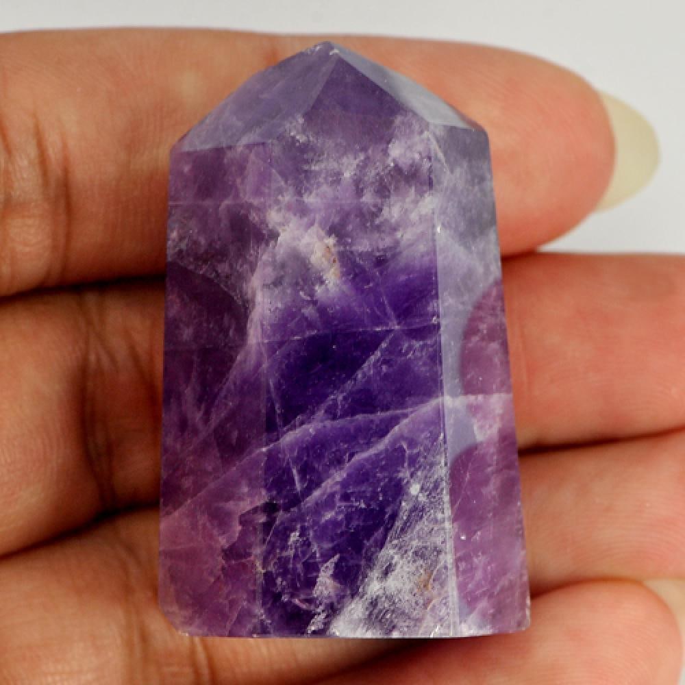 Natural Purple Amethyst Gemstone 160.30 Ct. 41 x 25 Mm.: Product ID: 818300493 Product Name: Natural Rough Weight: 160.30 CT. Size: 41 x 25 x 25 MM. Shape: Rough Color: Purple Clarity:Opaque Luster: Good Gems Origin: Brazil Treatment: Unheated Crystal Struc