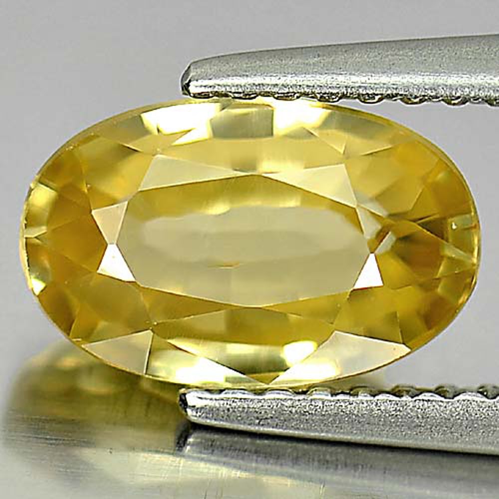Natural Yellow Zircon Gemstones 2.71 Ct. Oval Shape 9.3 x 6 Mm.: Product ID: 807729231 Product Name: Natural Zircon Weight: 2.71 CT. Size: 9.3 x 6 x 4.2 MM. Shape: Oval Color: Yellow Clarity:VSI Luster: Good Gems Origin: Cambodia Treatment: Heated Crystal Structure