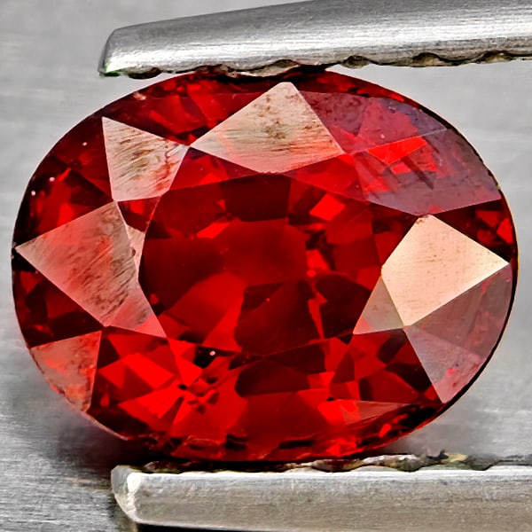 Natural Orangish Red Spessartine Garnet Gemstones 0.97 Ct. Oval Shape 6.2 x 4.9 Mm.: Product ID: 802937271 Product Name: Natural Garnet Weight: 0.97 CT. Size: 6.2 x 4.9 x 3.8 MM. Shape: Oval Shape Color: Orangish Red Clarity:VSI Luster: Good Gems Origin: Namibia Treatment: Unheated Cr