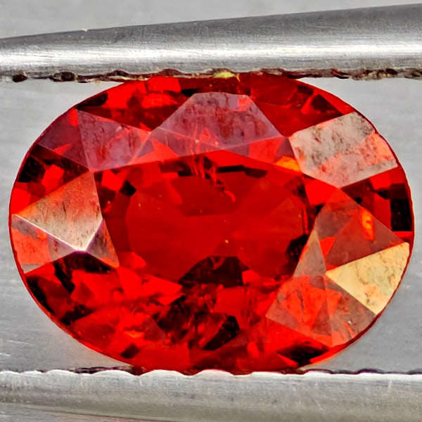 Natural Orangish Red Spessartine Garnet Gemstones 1.08 Ct. Oval Shape 6.7 x 5.2 Mm.: Product ID: 802937276 Product Name: Natural Garnet Weight: 1.08 CT. Size: 6.7 x 5.2 x 3.2 MM. Shape: Oval Shape Color: Orangish Red Clarity:SI1 Luster: Good Gems Origin: Namibia Treatment: Unheated Cr