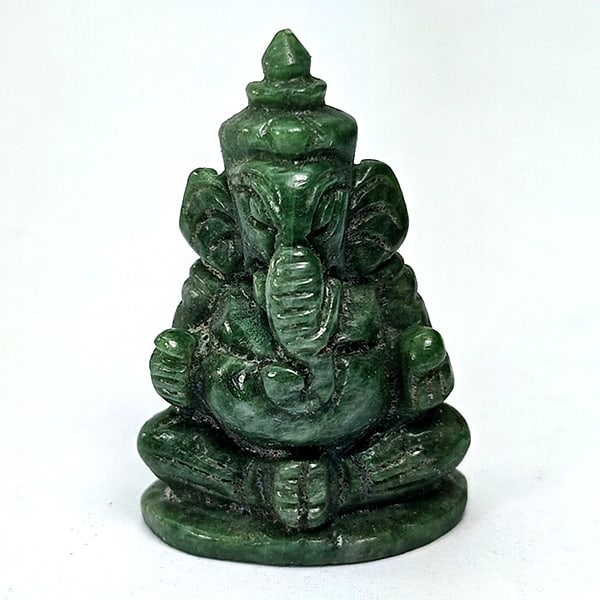Natural Green Jade Gemstone 47.40 Ct. Happy Ganesha Carving Size 14 x 20 Mm.: Product ID: 818102608 Product Name: Natural Gemstones Weight: 47.40 CT. Size: 14 x 20 x 30 MM. Shape: Caving Color: Multi Color Green Clarity:Opaque Luster: Good Gems Origin: Thailand Treatment: Unhea