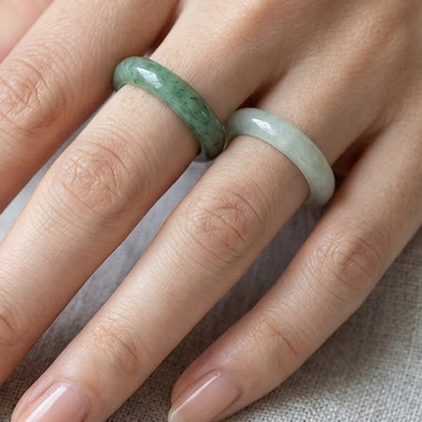 Natural Green Jade Gemstones 24.11 Ct. 2 Pcs. Round Cabochon Shape 22 Mm. Ring Size 5: Product ID: 819809815 Product Name: Natural Jade Weight: 24.11 CT. Size: 22 x 22 MM. Shape: Round Color: White Green Clarity:Semi-Trasparent Luster: Good Gems Origin: Thailand Treatment: Unheated Crys