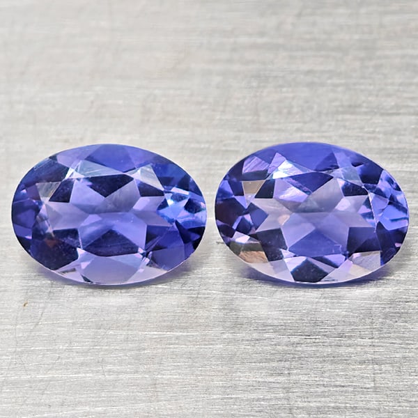 Natural Violetish Blue Iolite Gemstones 1.17 Ct. 2 Pcs. Oval Shape 7.1 x 5.1 Mm.: Product ID: 803804888 Product Name: Natural Iolite Weight: 1.17 CT. Size: 7.1 x 5.1 x 3 MM. Shape: Oval Shape Color: Violetish Blue Clarity:VSI Luster: Good Gems Origin: Madagascar Treatment: Unheated