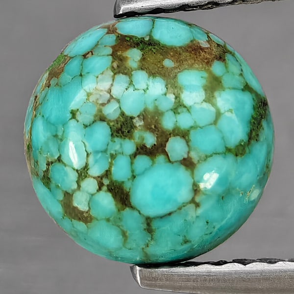 Natural Multi Color Green Turquoise Gemstones 1.66 Ct. Round Shape Cabochon 8.1 Mm. (1 of 3)
