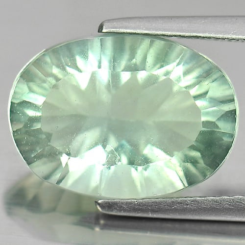 Natural Green Fluorite Gemstones 6.96 Ct. Oval Concave Cut 14.1 x 10.2 Mm.: Product ID: 802704436 Product Name: Natural Fluorite Weight: 6.96 CT. Size: 14.1 x 10.2 x 7.1 MM. Shape: Oval Concave Cut Color: Green Clarity:VVS Luster: Good Gems Origin: Brazil Treatment: Unheated 
