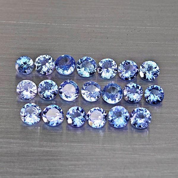 Natural Violetish Blue Tanzanite Gemstones 4.02 Ct. 20 Pcs. Round Shape 3.5 x 3.5 Mm. (1 of 3)