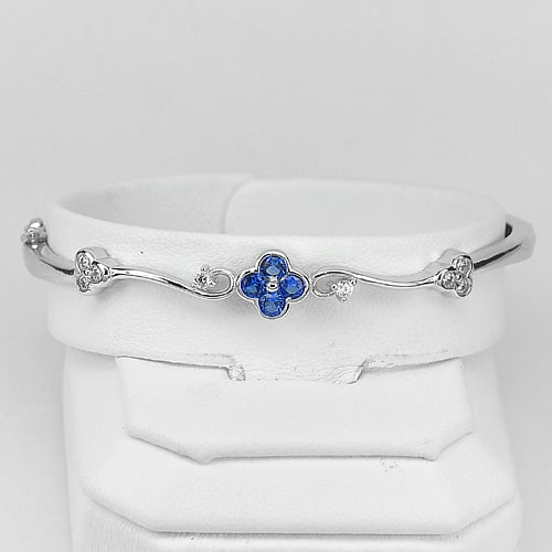 925 Sterling Silver Bangle Jewelry White Gold Plated Diameter 54 Mm. 7.65 Grams: Product ID: 280550037 Product Type: 925 Sterling Silver Fine Jewelry Jewelry Weight: 7.65 Grams. Gemstones Color: Silver Metal: Solid Silver 92.5%. Gemstone Detail: Round Blue CZ Size 2.5 x 2.5 mm. 4 