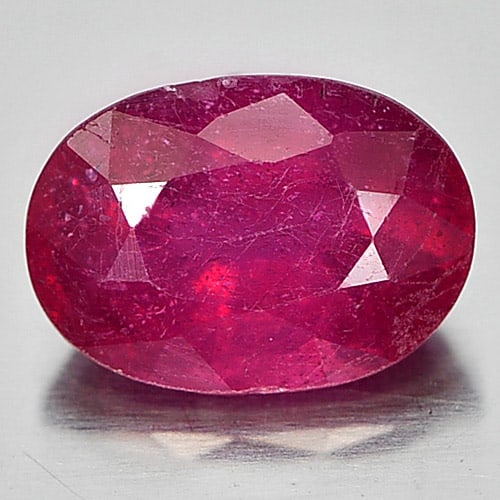 Natural Pinkish Red Ruby Gemstones 1.19 Ct. Oval Shape 7.2 x 5 Mm.: Product ID: 805932897 Product Name: Natural Ruby Weight: 1.19 CT. Size: 7.2 x 5 x 3.7 MM. Shape: Oval Color: Pinkish Red Clarity:VSI Luster: Good Gems Origin: Madagascar Treatment: Heated (Lead-glass 