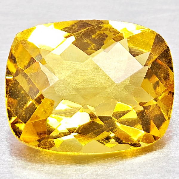 Natural Yellow Citrine Gemstones 2.49 Ct. Cushion Checkerboard Cut 10.2 x 8.1 Mm.: Product ID: 801815283 Product Name: Natural Citrine Weight: 2.49 CT. Size: 10.2 x 8.1 x 5.1 MM. Shape: Cushion Checkerboard Color: Yellow Clarity:VSI Luster: Good Gems Origin: Brazil Treatment: Unheat