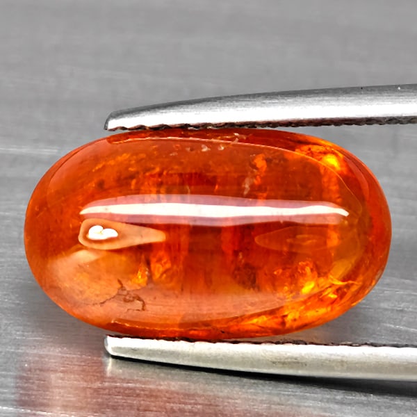 Natural Orange Spessartine Garnet Gemstones 8.23 Ct. Oval Cabochon Shape 14.5 x 8.5 Mm. (1 of 3)