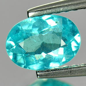 Natural Paraiba Color Apatite Gemstone 0.85 Ct. Oval Shape 7.2 x 5.2 Mm.: Product ID: 800606317 Product Name: Natural Apatite Weight: 0.85 CT. Size: 7.2 x 5.2 x 3.4 MM. Shape: Oval Color: Neon Blue Clarity:SI Luster: Good Gems Origin: Tanzania Treatment: Unheated Crystal St