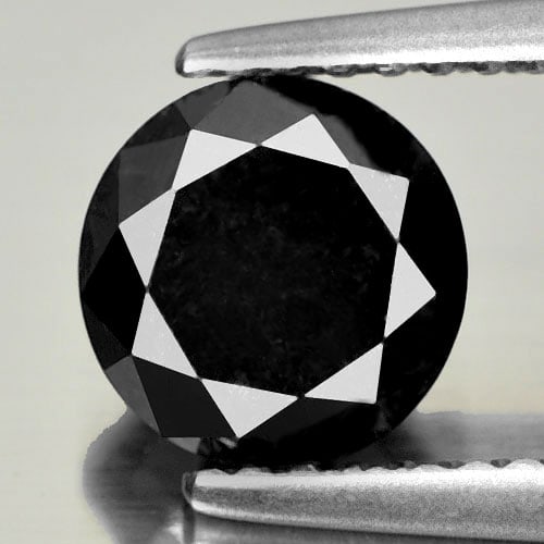 Natural Black Loose Diamond 1.78 Ct. Round Brilliant Cut Size 6.7 Mm.: Product ID: 802102186 Product Name: Natural Enhanced Diamond Weight: 1.78 CT. Size: 6.7 x 6.7 x 5.4 MM. Shape: Round Brilliant Cut Color: Black Clarity:Opaque Luster: Good Gems Origin: Belgium Treatme